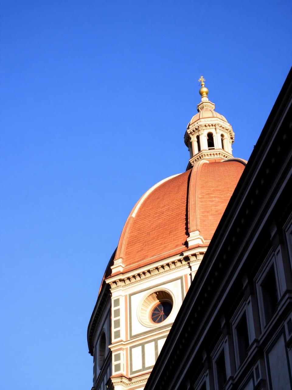 Détail architectural d'une coupole de la Renaissance italienne