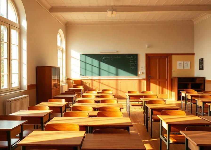 Salle de classe italienne baignée de lumière naturelle